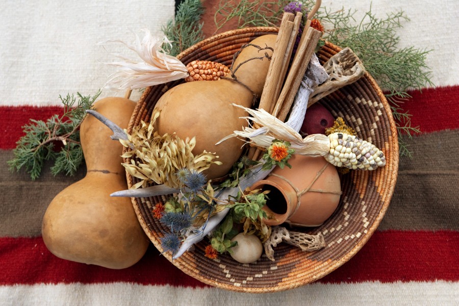 Native American Village, Enchantment Resort Circle, Gathering Basket Centerpiece, Image By Cameron + Kelly Studios